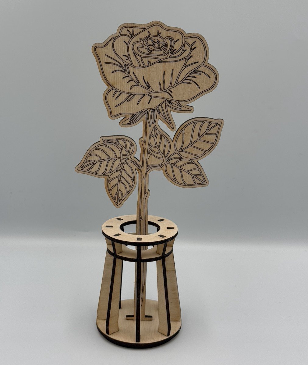 Sklejka Brzozowa – Drewno – 3 mm – 23 cm × 10 cm × 6,6 cm – Wzór 1